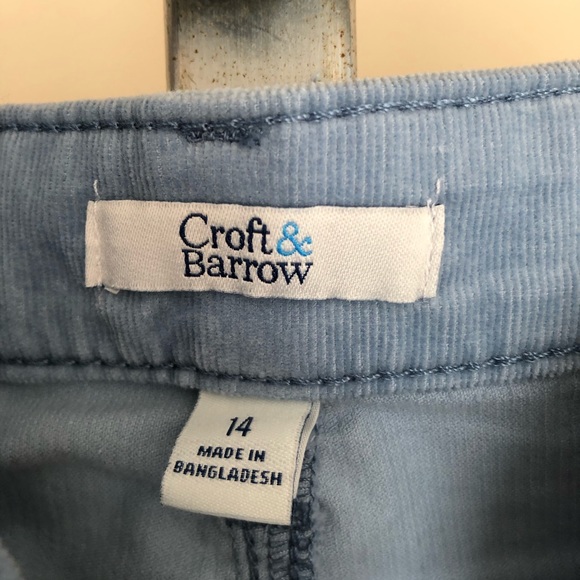 CROFT & BARROW WOMEN'S PANTS SIZE 14 LIGHT BLUE CORDUROY STRAIGHT LEG MID RISE - Picture 5 of 11